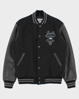Vintage Y2K 00s Roots Embroidered Wool Leather Varsity Bomber Jacket - XL