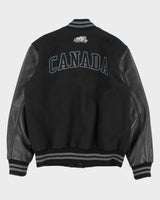 Vintage Y2K 00s Roots Embroidered Wool Leather Varsity Bomber Jacket - XL