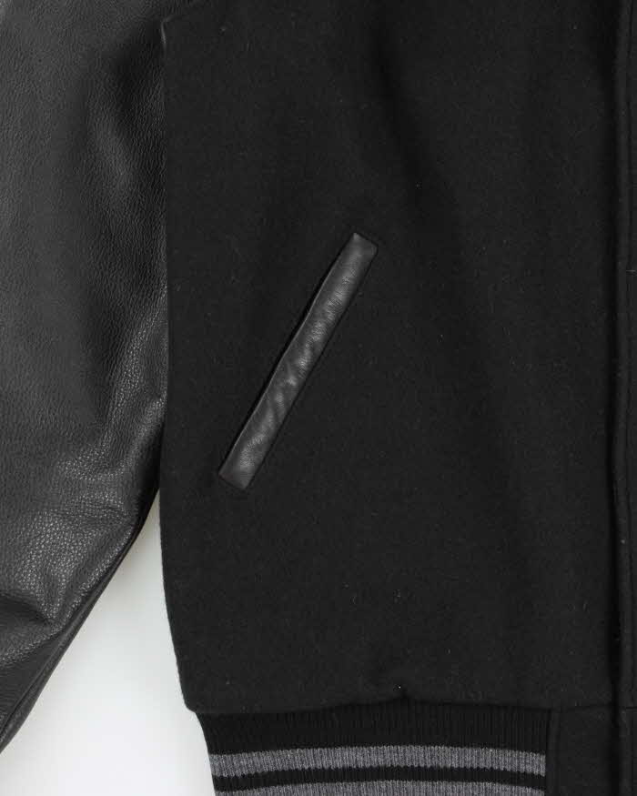 Vintage Y2K 00s Roots Embroidered Wool Leather Varsity Bomber Jacket - XL