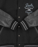 Vintage Y2K 00s Roots Embroidered Wool Leather Varsity Bomber Jacket - XL