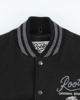 Vintage Y2K 00s Roots Embroidered Wool Leather Varsity Bomber Jacket - XL