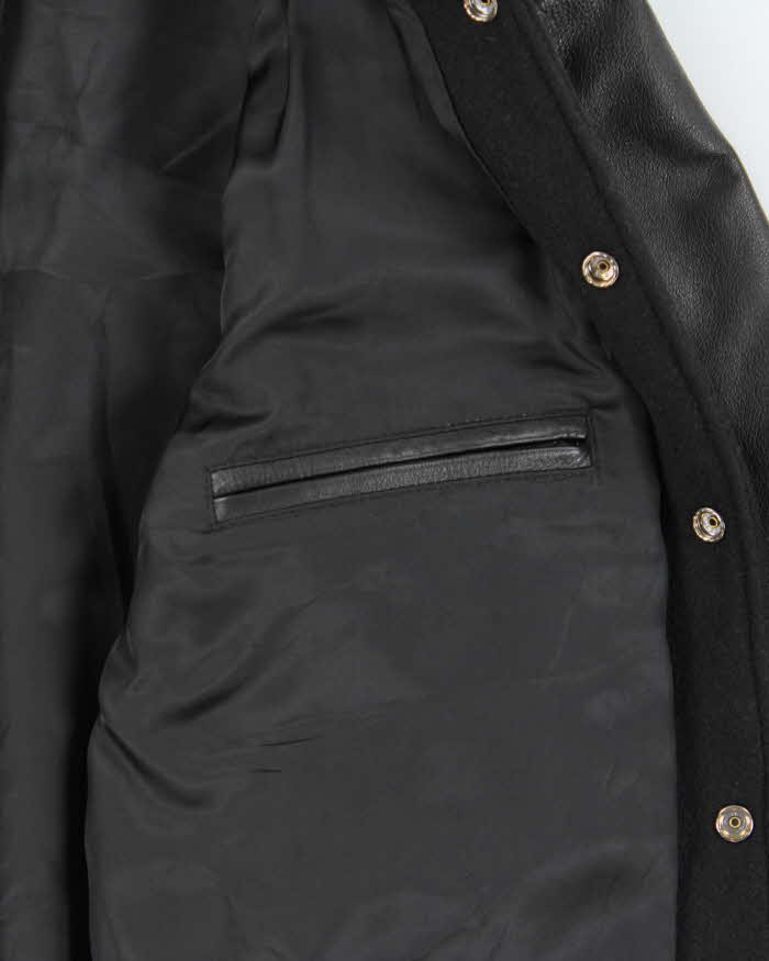Vintage Y2K 00s Roots Embroidered Wool Leather Varsity Bomber Jacket - XL