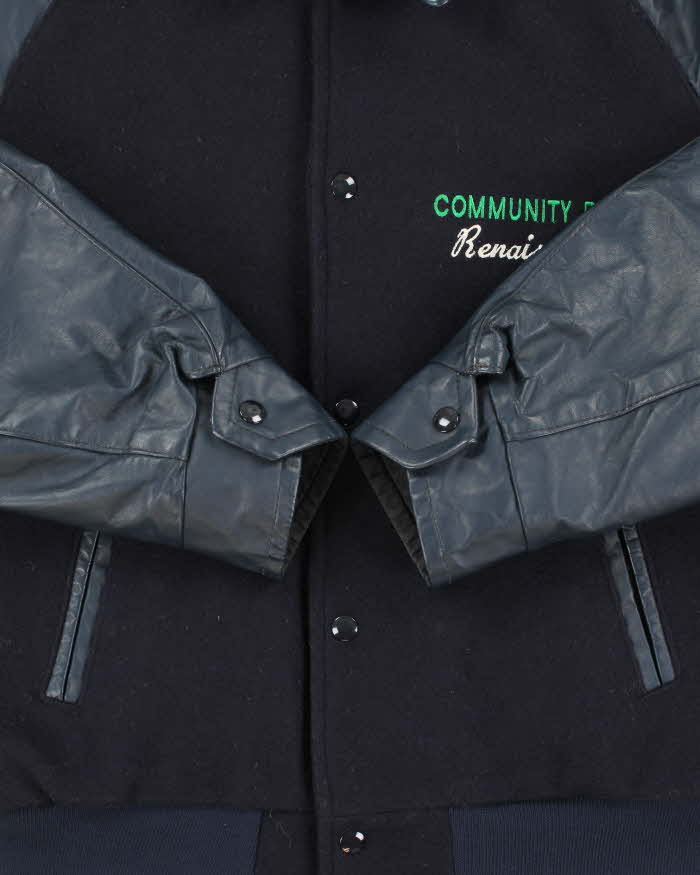 Vintage 1980s Renaissance-Guy World Tour Made In Canada Wool Leather Varsity Bomber Jacket - M