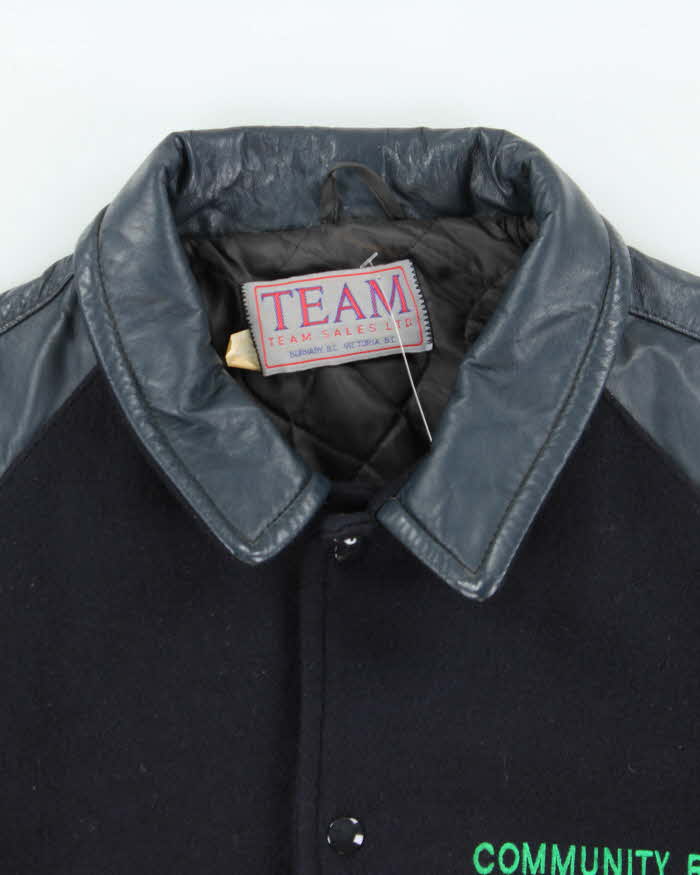 Vintage 1980s Renaissance-Guy World Tour Made In Canada Wool Leather Varsity Bomber Jacket - M