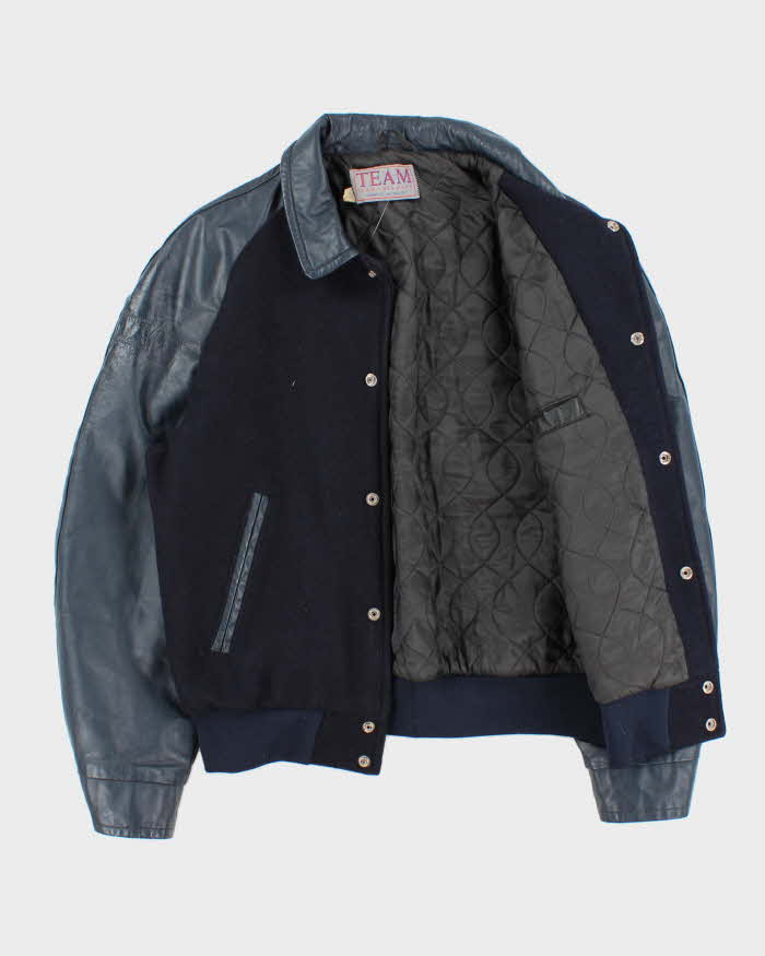 Vintage 1980s Renaissance-Guy World Tour Made In Canada Wool Leather Varsity Bomber Jacket - M