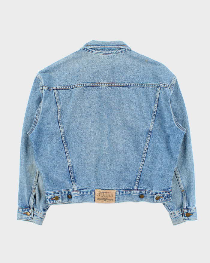 Vintage 1990s Guess Jeans USA Light Wash Boxy Denim Jacket - M