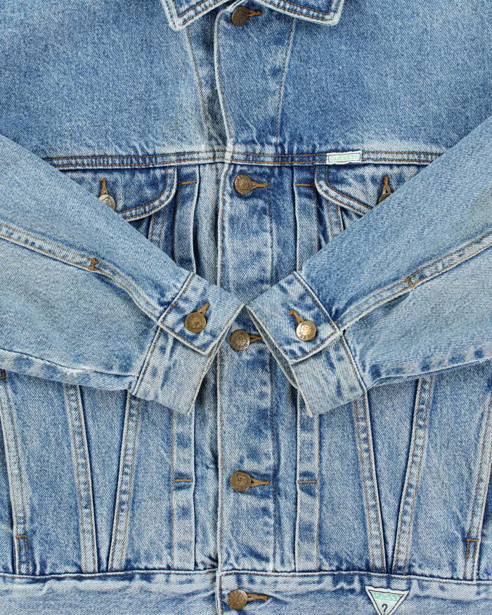 Vintage 1990s Guess Jeans USA Light Wash Boxy Denim Jacket - M