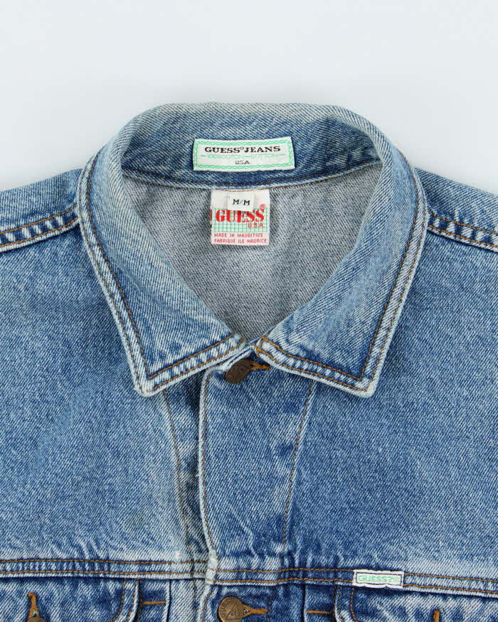Vintage 1990s Guess Jeans USA Light Wash Boxy Denim Jacket - M