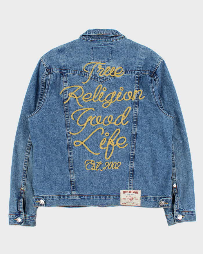 Vintage True Religion 'Chain Stitch Jimmy' Medium Wash Denim Jacket - XL