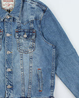 Vintage True Religion 'Chain Stitch Jimmy' Medium Wash Denim Jacket - XL