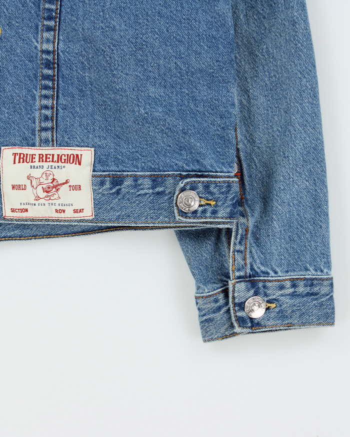 Vintage True Religion 'Chain Stitch Jimmy' Medium Wash Denim Jacket - XL