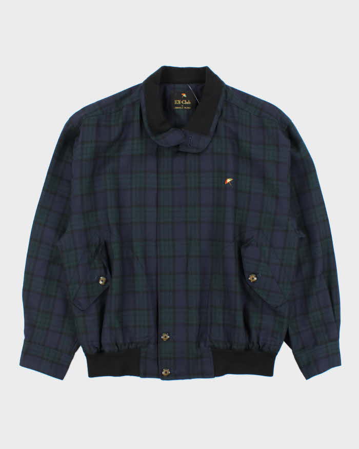 Vintage 1990s Arnold Palmer Ex-Club Tartan Wool Bomber Jacket - L