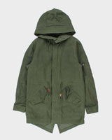 Vintage Y2K 00s Alpha Industries Khaki Canvas US Military M-65 Style Fishtail Parka - M