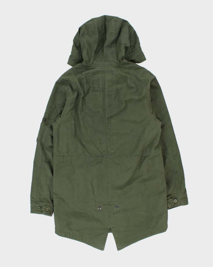 Vintage Y2K 00s Alpha Industries Khaki Canvas US Military M-65 Style Fishtail Parka - M