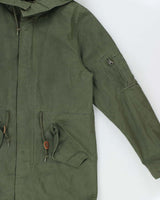 Vintage Y2K 00s Alpha Industries Khaki Canvas US Military M-65 Style Fishtail Parka - M