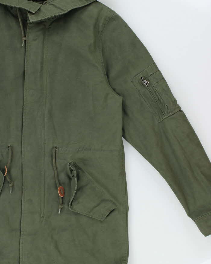 Vintage Y2K 00s Alpha Industries Khaki Canvas US Military M-65 Style Fishtail Parka - M
