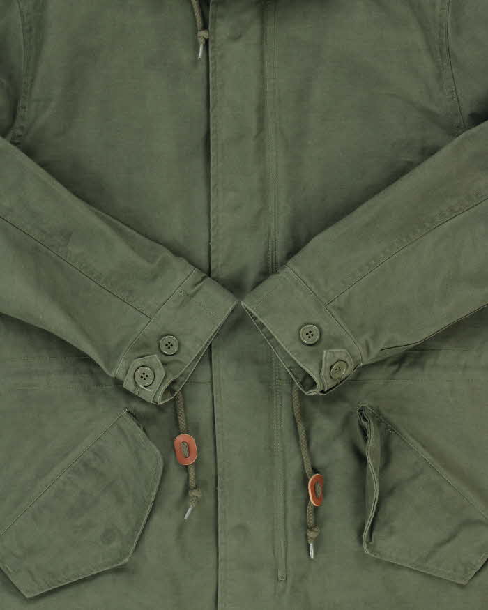 Vintage Y2K 00s Alpha Industries Khaki Canvas US Military M-65 Style Fishtail Parka - M