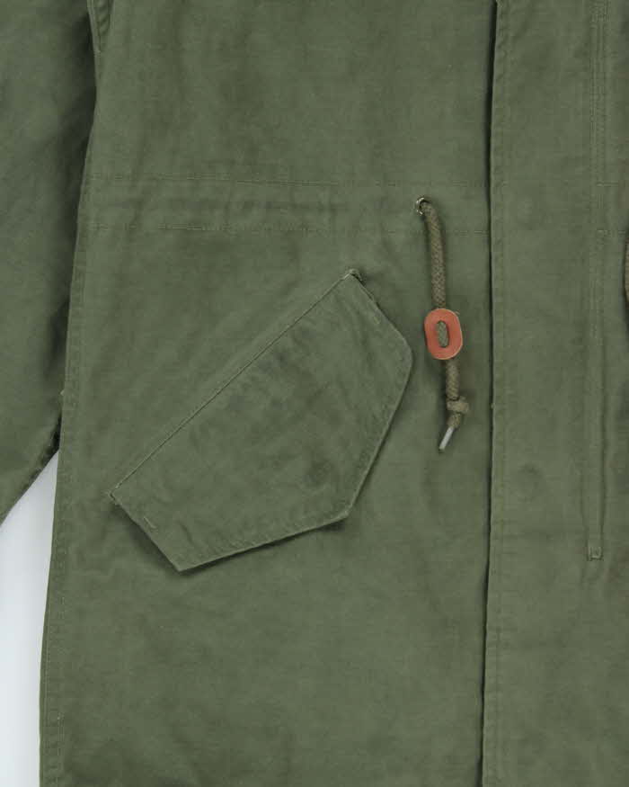 Vintage Y2K 00s Alpha Industries Khaki Canvas US Military M-65 Style Fishtail Parka - M
