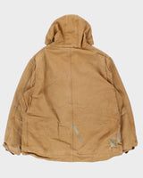 Vintage 2005 Y2K Carhartt C68 BRN Fleece Lined Distressed Washed Duck Canvas Ridge Jacket - XXL