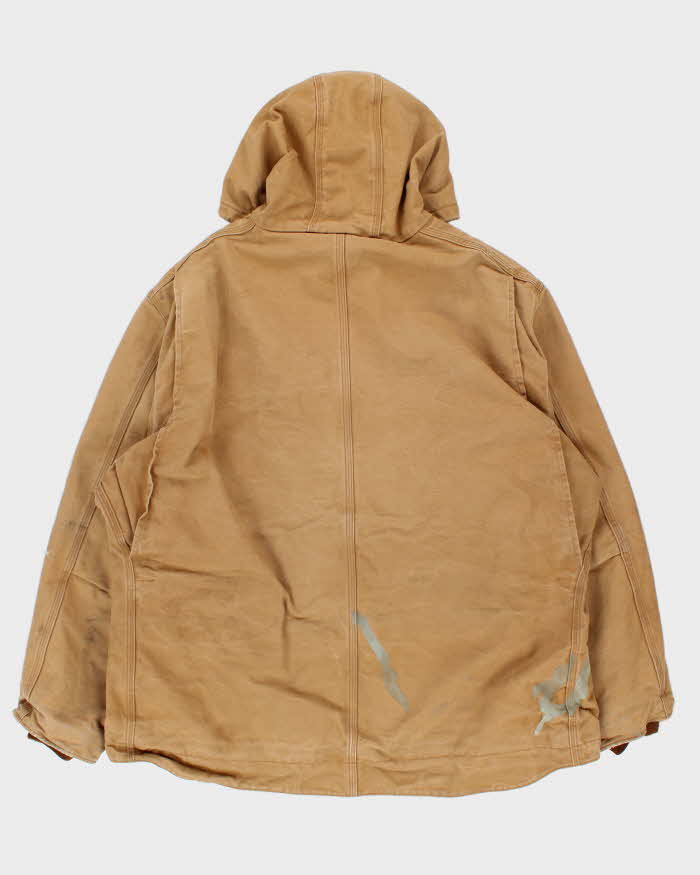 Vintage 2005 Y2K Carhartt C68 BRN Fleece Lined Distressed Washed Duck Canvas Ridge Jacket - XXL