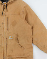Vintage 2005 Y2K Carhartt C68 BRN Fleece Lined Distressed Washed Duck Canvas Ridge Jacket - XXL