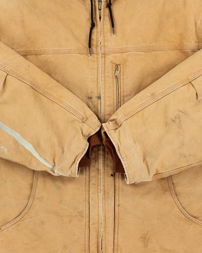 Vintage 2005 Y2K Carhartt C68 BRN Fleece Lined Distressed Washed Duck Canvas Ridge Jacket - XXL