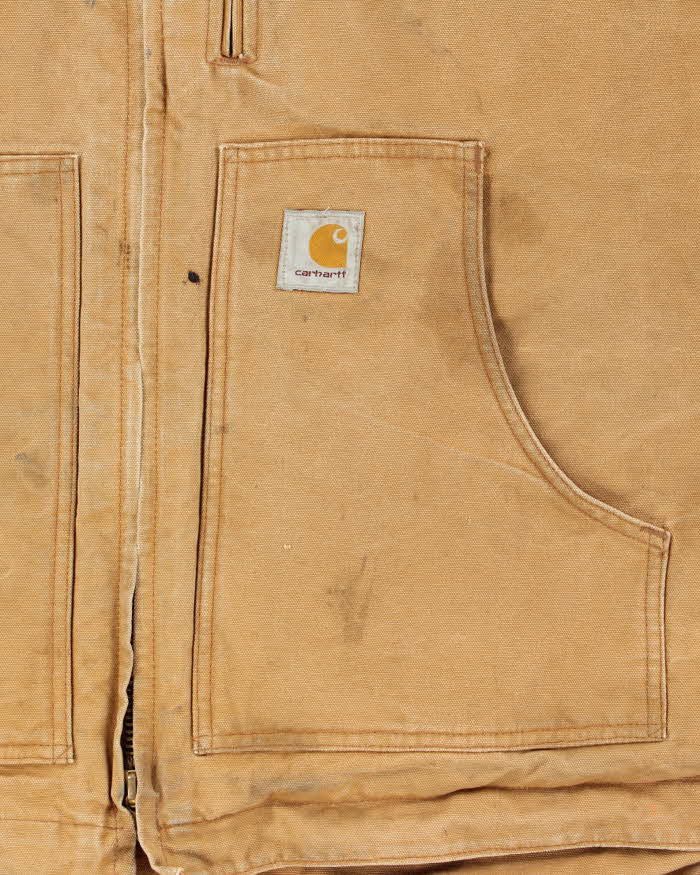 Vintage 2005 Y2K Carhartt C68 BRN Fleece Lined Distressed Washed Duck Canvas Ridge Jacket - XXL