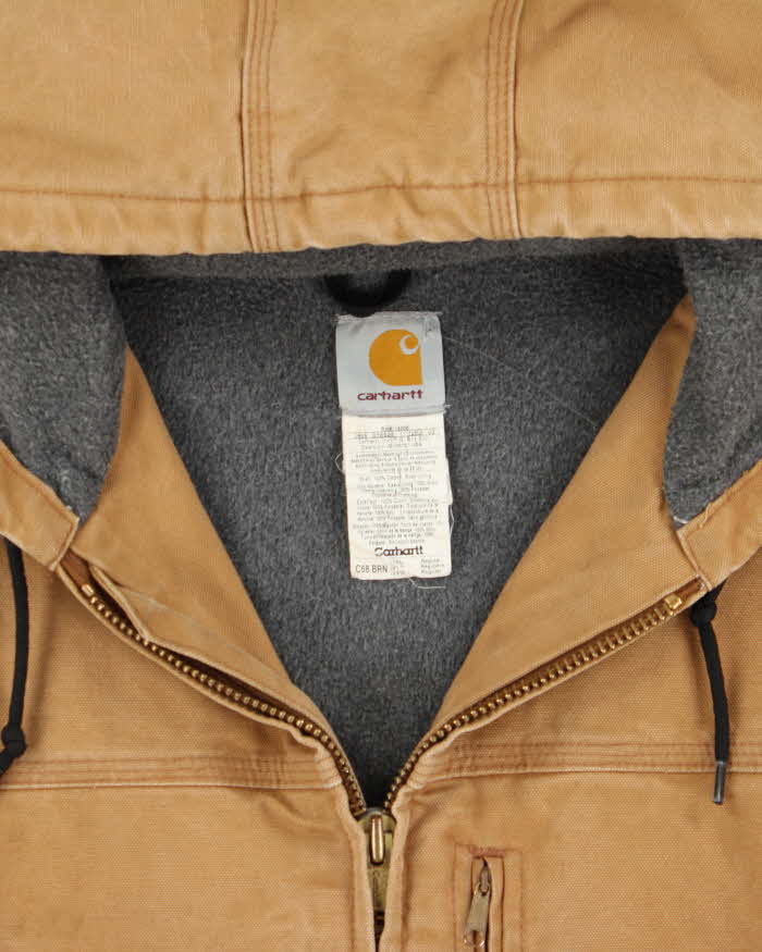 Vintage 2005 Y2K Carhartt C68 BRN Fleece Lined Distressed Washed Duck Canvas Ridge Jacket - XXL