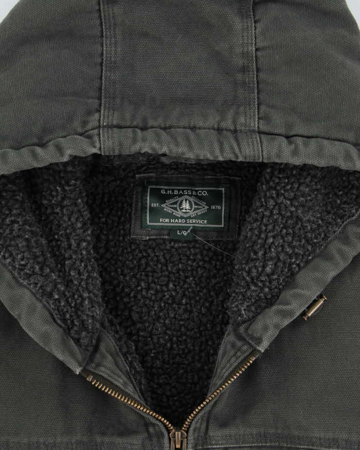Vintage Y2K 00s G.H.Bass Khaki Sherpa Lined Canvas Active Bomber Jacket - L