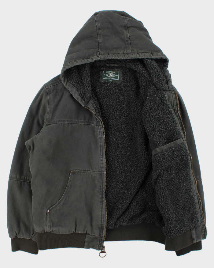 Vintage Y2K 00s G.H.Bass Khaki Sherpa Lined Canvas Active Bomber Jacket - L
