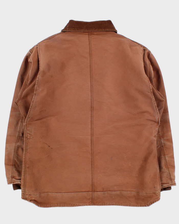 Vintage Y2K 00s Super Tuff Sherpa Lined Rust Brown Distressed Canvas Workwear Jacket - L