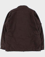 Vintage Carhartt 104293 DKB Sherpa Lined Washed Duck Canvas Loose Fit Workwear Jacket - L