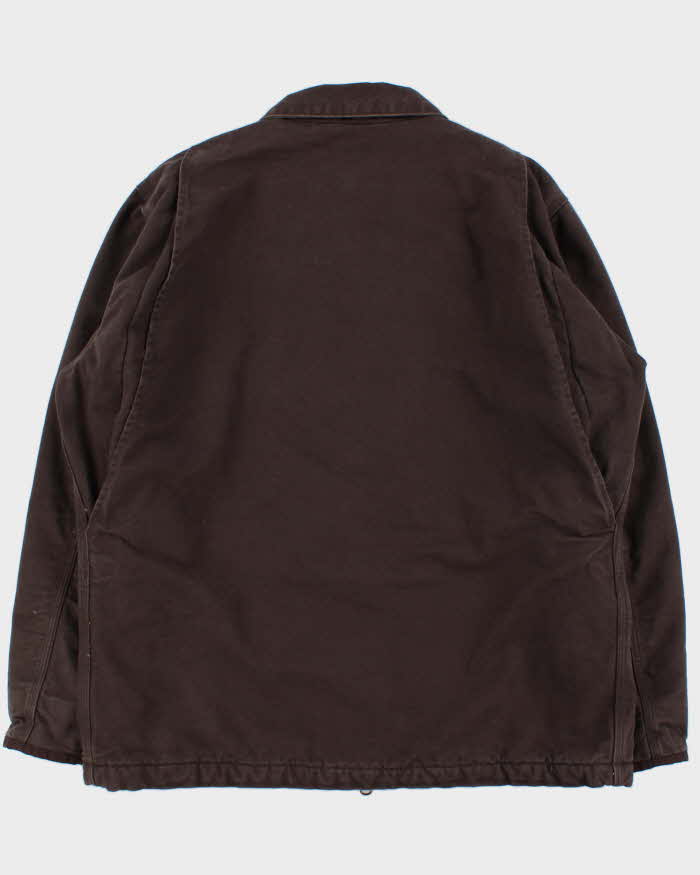 Vintage Carhartt 104293 DKB Sherpa Lined Washed Duck Canvas Loose Fit Workwear Jacket - L
