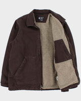 Vintage Carhartt 104293 DKB Sherpa Lined Washed Duck Canvas Loose Fit Workwear Jacket - L