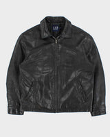 Vintage Y2K 00s Gap Quilt Lined Leather Trucker Jacket - M