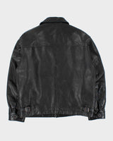 Vintage Y2K 00s Gap Quilt Lined Leather Trucker Jacket - M