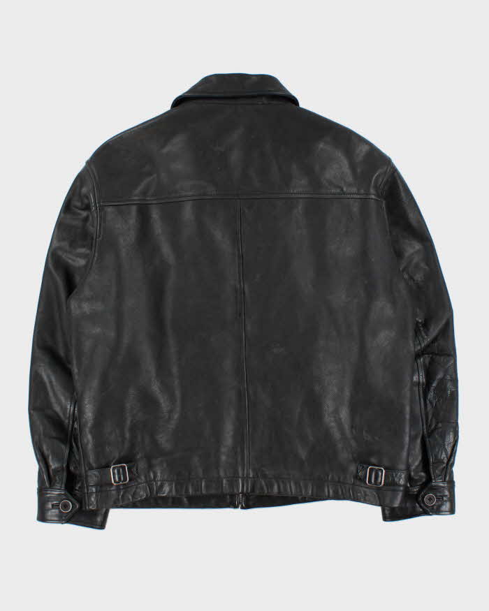 Vintage Y2K 00s Gap Quilt Lined Leather Trucker Jacket - M