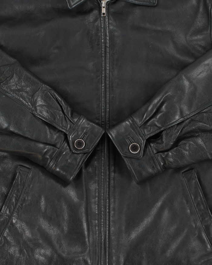 Vintage Y2K 00s Gap Quilt Lined Leather Trucker Jacket - M