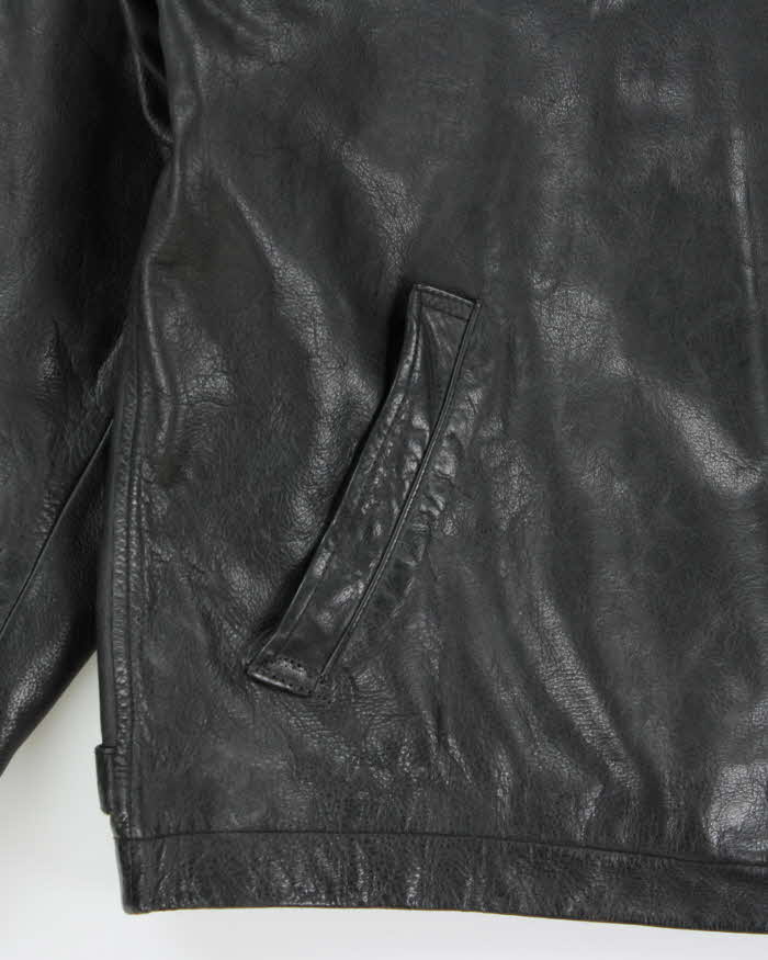 Vintage Y2K 00s Gap Quilt Lined Leather Trucker Jacket - M