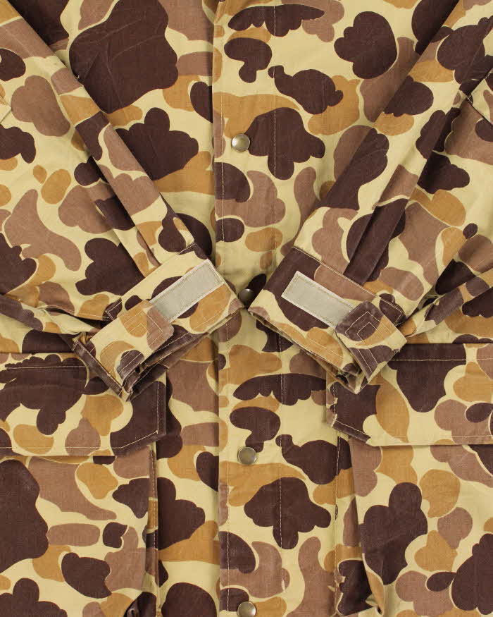 Vintage 1980s Woodland 'Ultimate Bird' Canvas Duck Camo Hunting Field Jacket - M