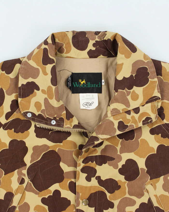 Vintage 1980s Woodland 'Ultimate Bird' Canvas Duck Camo Hunting Field Jacket - M