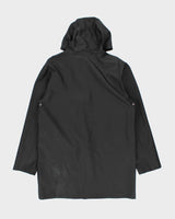 Stutterheim Black Stockholm Original Snap Button Hooded Raincoat - L