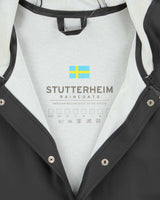Stutterheim Black Stockholm Original Snap Button Hooded Raincoat - L