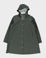 Stutterheim Khaki Stockholm Original Snap Button Hooded Raincoat - M