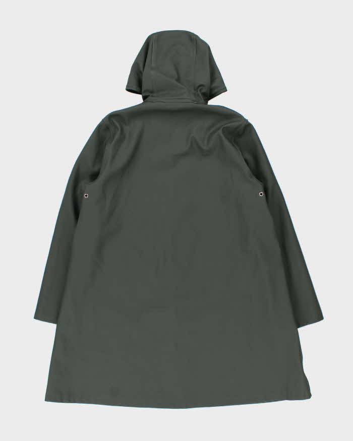 Stutterheim Khaki Stockholm Original Snap Button Hooded Raincoat - M