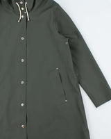 Stutterheim Khaki Stockholm Original Snap Button Hooded Raincoat - M