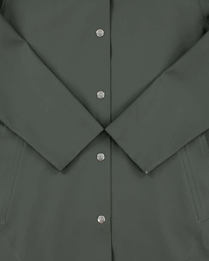 Stutterheim Khaki Stockholm Original Snap Button Hooded Raincoat - M