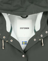 Stutterheim Khaki Stockholm Original Snap Button Hooded Raincoat - M