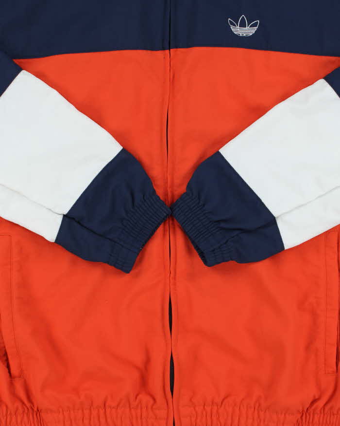 Vintage Adidas Originals Embroidered Trefoil Striped Windbreaker Jacket - M
