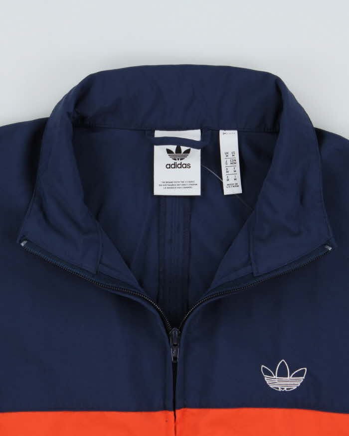 Vintage Adidas Originals Embroidered Trefoil Striped Windbreaker Jacket - M